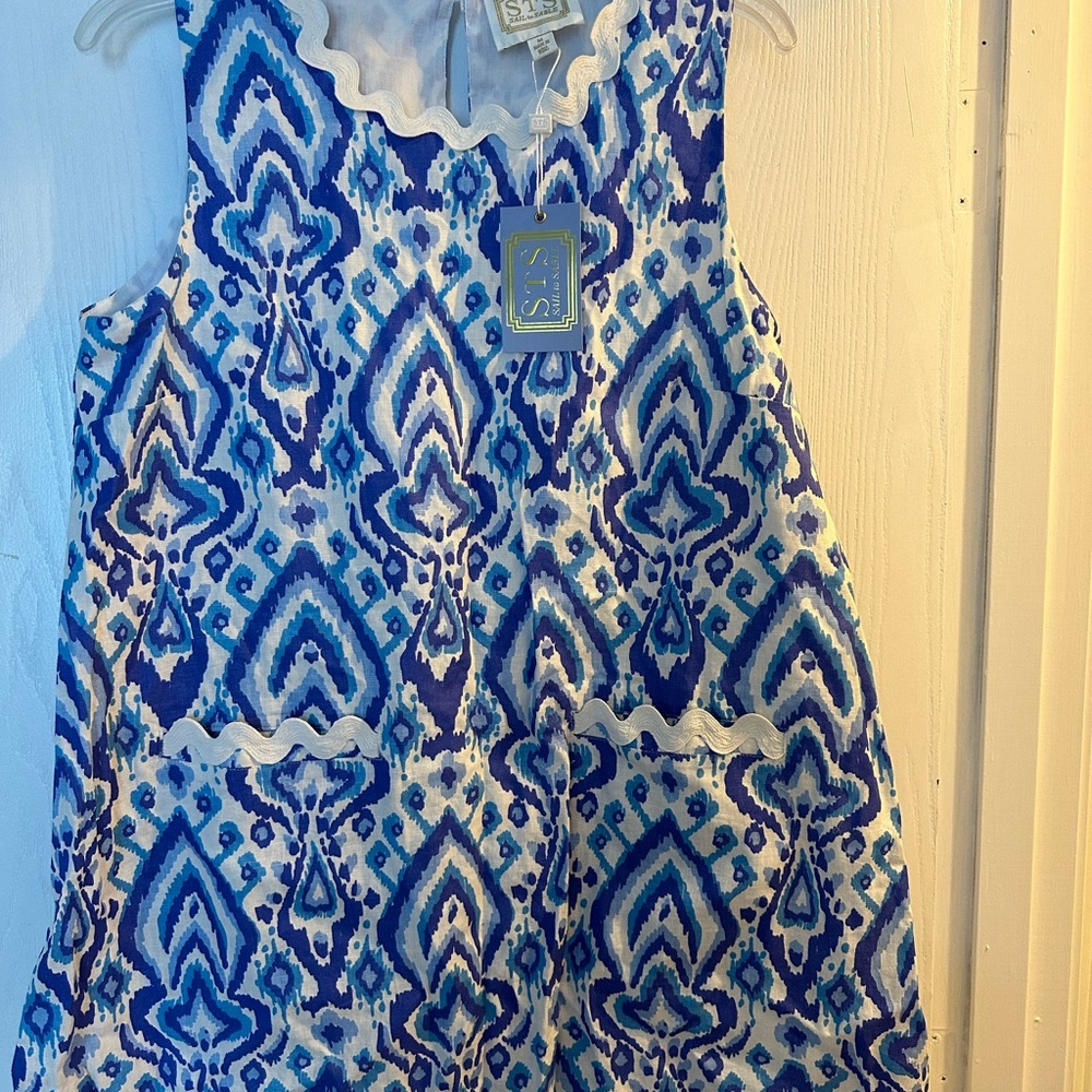 Sail to Sable brand new blue and white dress with tags. Medium, swing dress